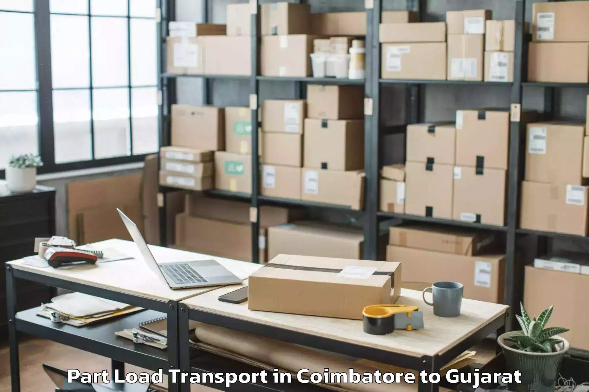 Comprehensive Coimbatore to Nirma University Ahmedabad Part Load Transport